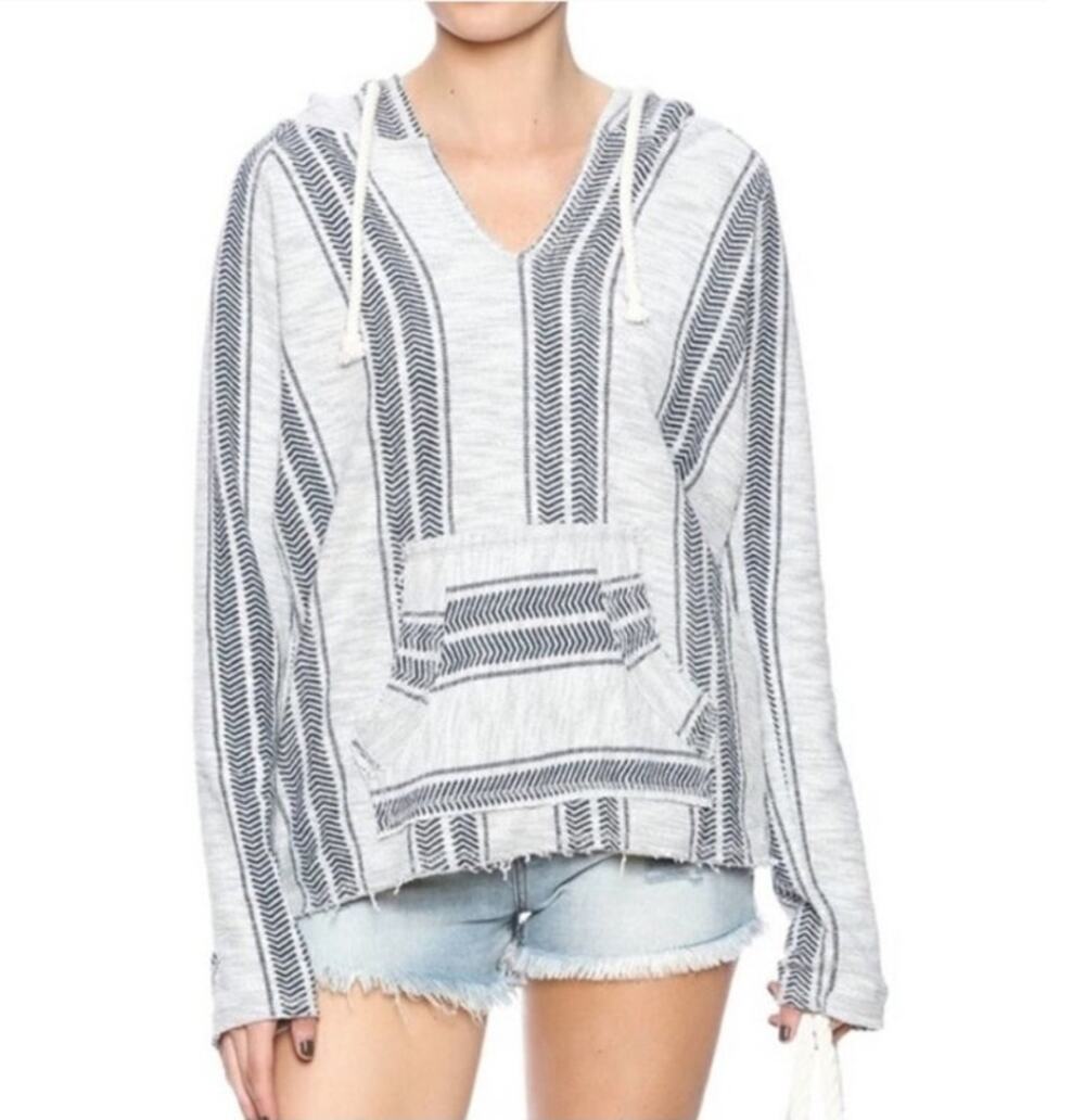 Ocean Drive Striped Baja Hoodie Size S/M